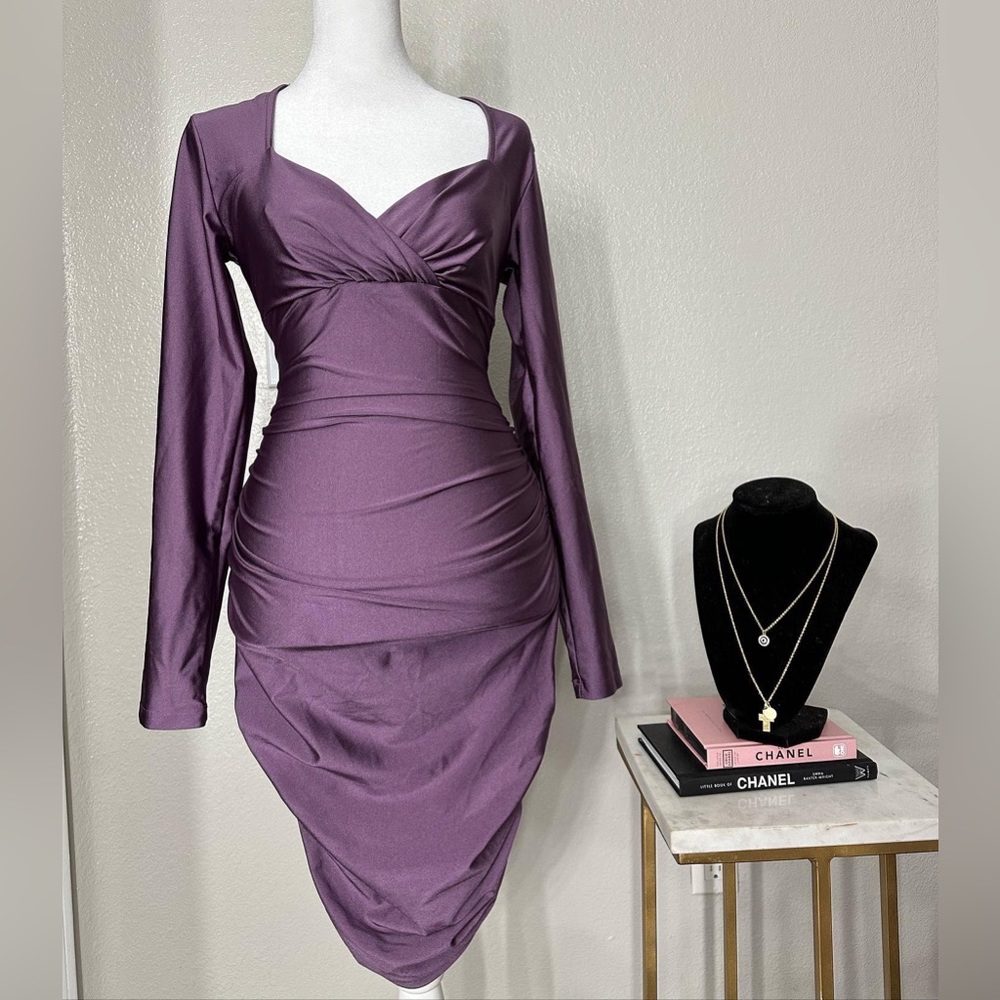 PURPLE OPEN BACK DRESS